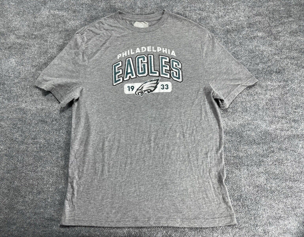 Philadelphia Eagles 1933 M Medium Short Sleeve Gray T-Shirt Tee Adult Large